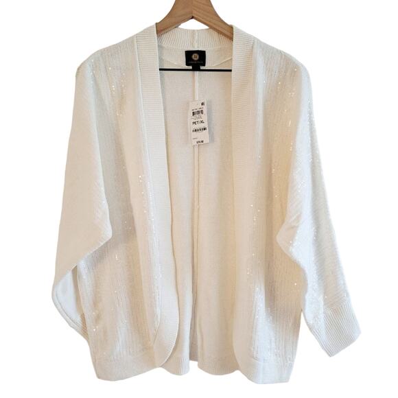 JM Collection Open Front Sequin Knit Cardigan - Picture 7 of 10